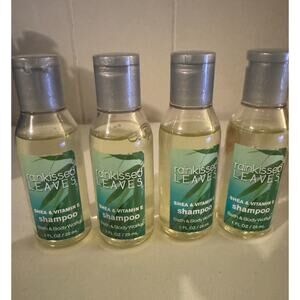 4 Bath and Body Works 1oz Bottles Rainkissed Leaves Shampoo